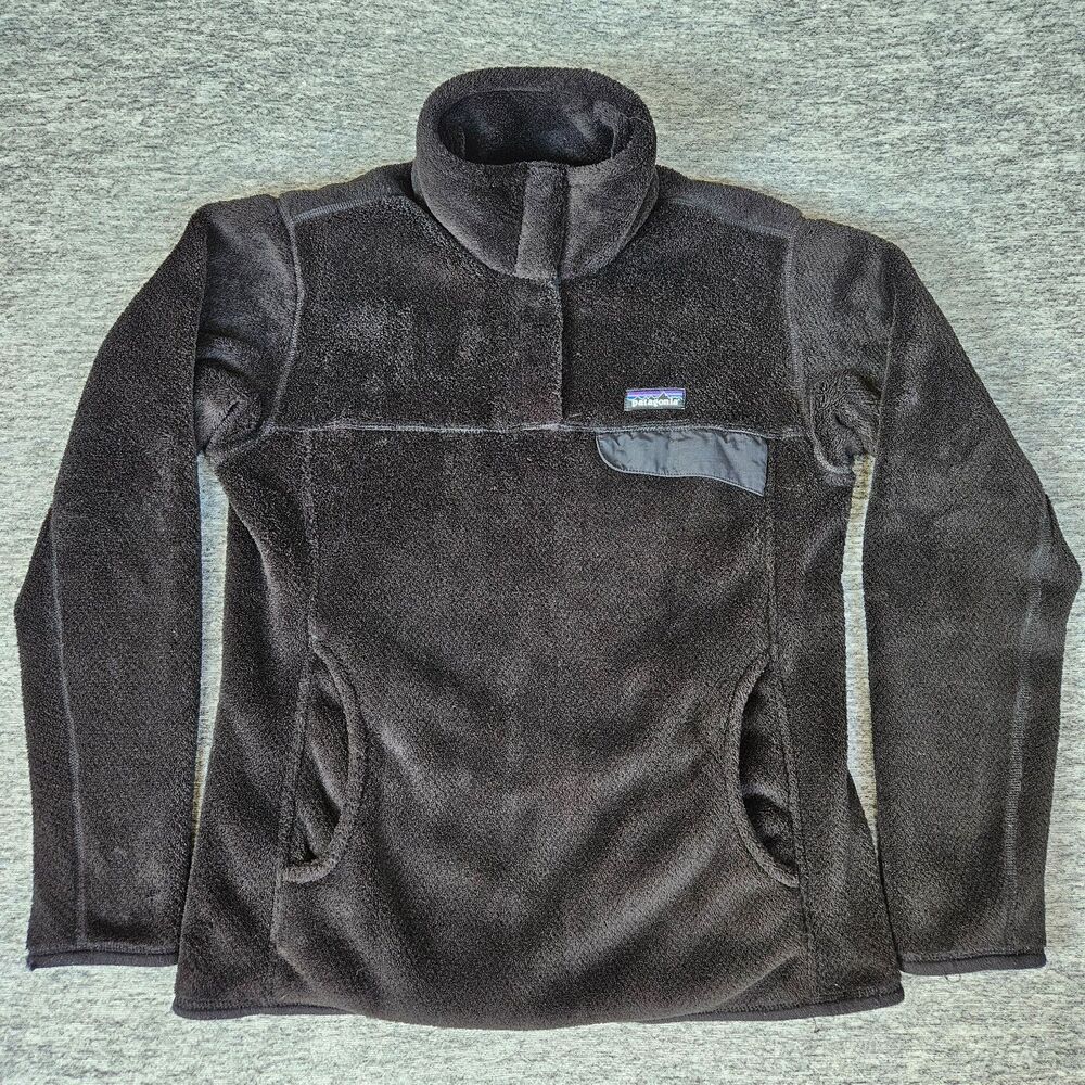 Patagonia Jacket Women's Large Black Snap T Sweater Outdoor Hiking Camping 25442